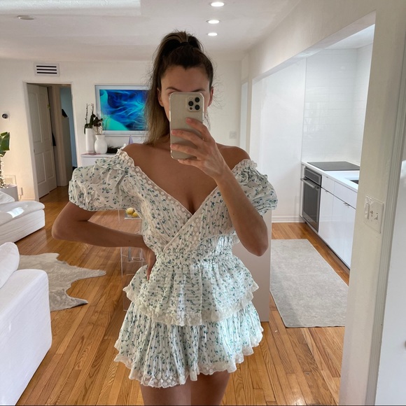 SOLD🚫LoveShackFancy “Carlo” Dress in Bonnet Blue - Picture 5 of 14